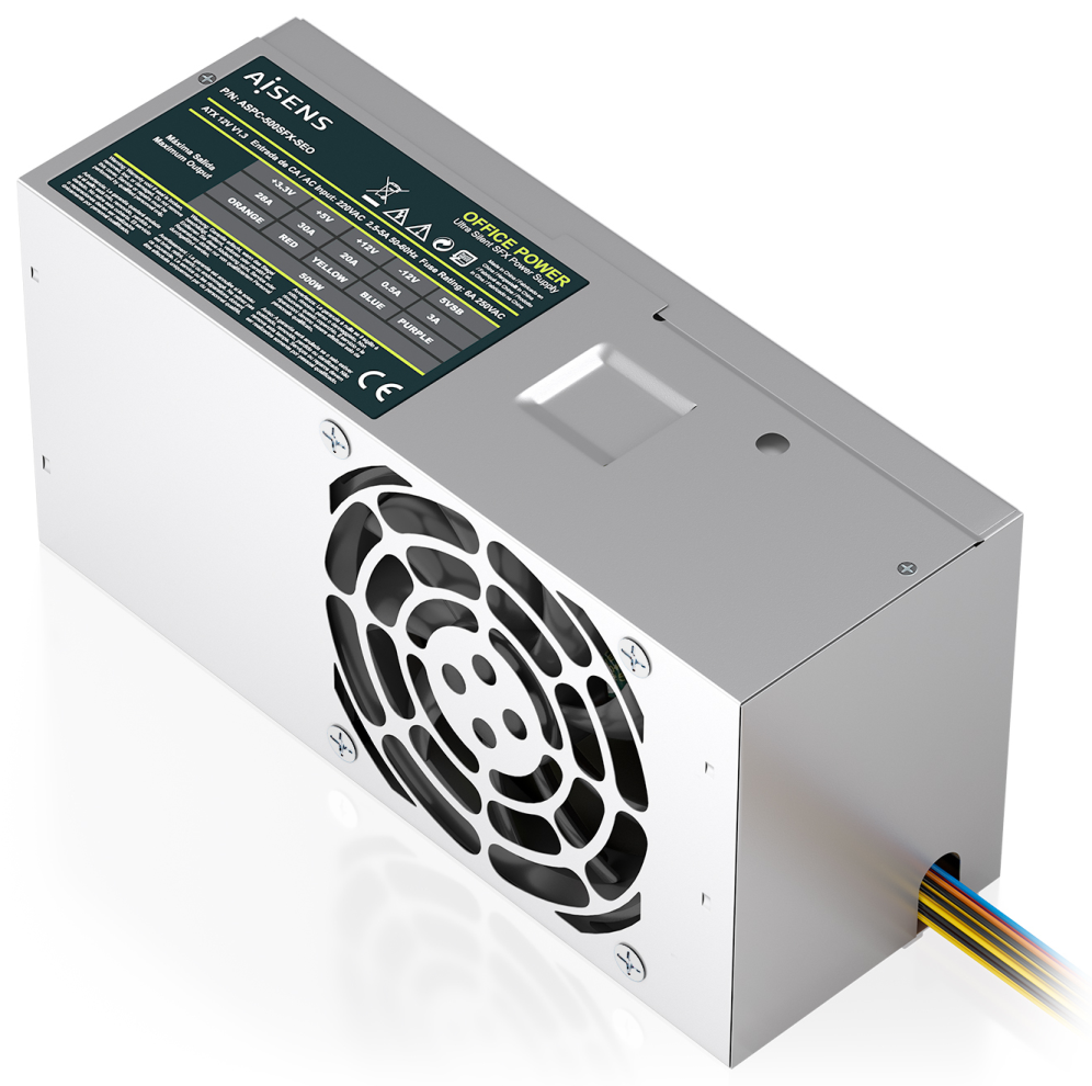 FUENTE ALIMENTACION AISENS TFX 500W OEM PLATA - detalle