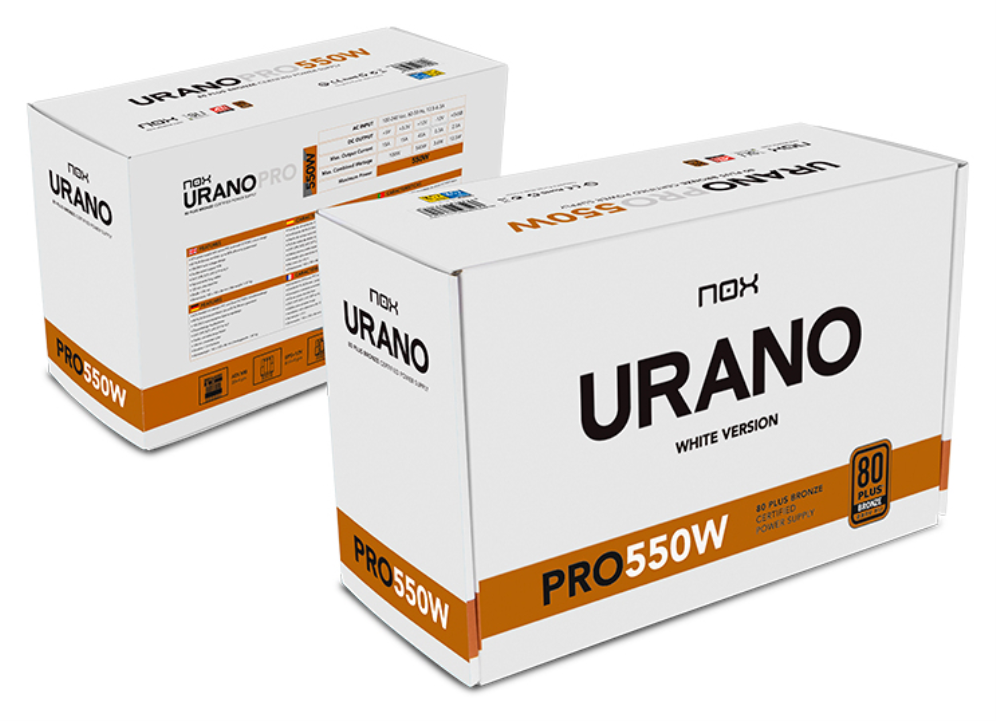 FUENTE ALIMENTACION ATX NOX URANO PRO 550W BRONZE BLANCO - detalle