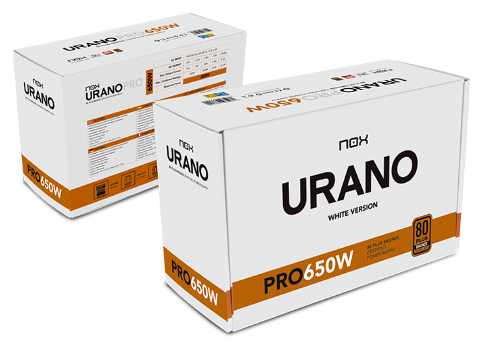 FUENTE ALIMENTACION ATX NOX URANO PRO 650W BRONZE BLANCO - detalle