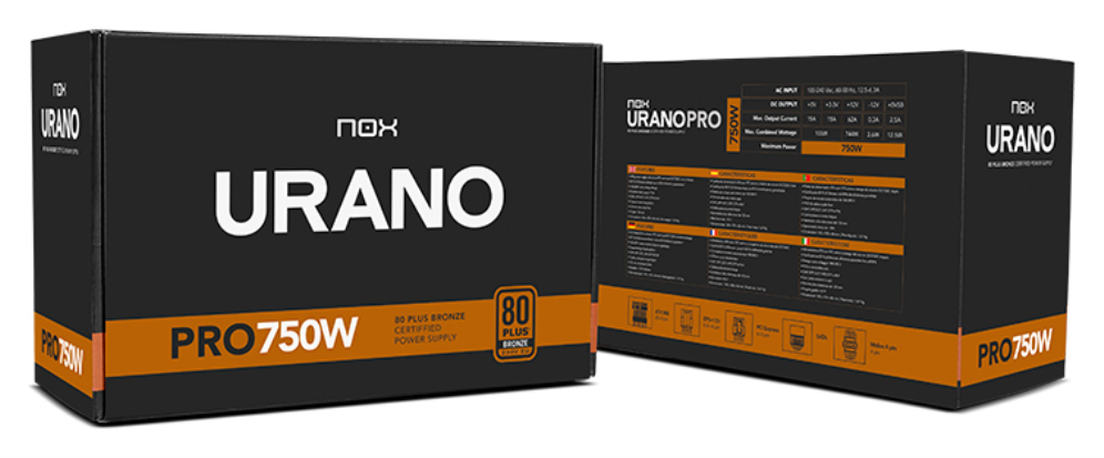 FUENTE ALIMENTACION ATX NOX URANO PRO 750W BRONZE - detalle