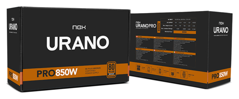 FUENTE ALIMENTACION ATX NOX URANO PRO 850W BRONZE - detalle