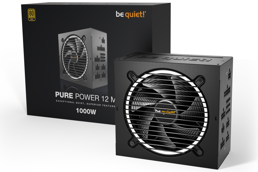FUENTE ALIMENTACION BEQUIET PURE POWER 12M 1000W ATX 80+ GOLD - detalle