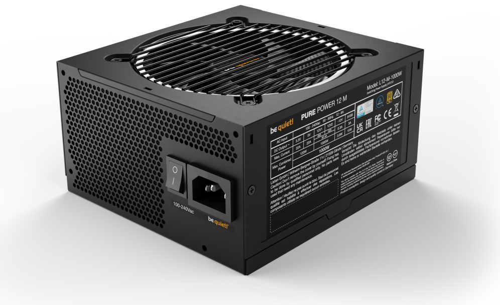 FUENTE ALIMENTACION BEQUIET PURE POWER 12M 1000W ATX 80+ GOLD - detalle