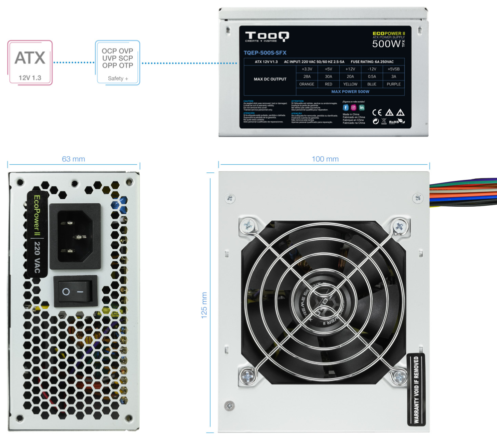 FUENTE ALIMENTACION EP-II SFX MATX TQEP-500S-SFX 500W - detalle