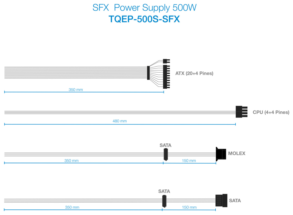 FUENTE ALIMENTACION EP-II SFX MATX TQEP-500S-SFX 500W - detalle