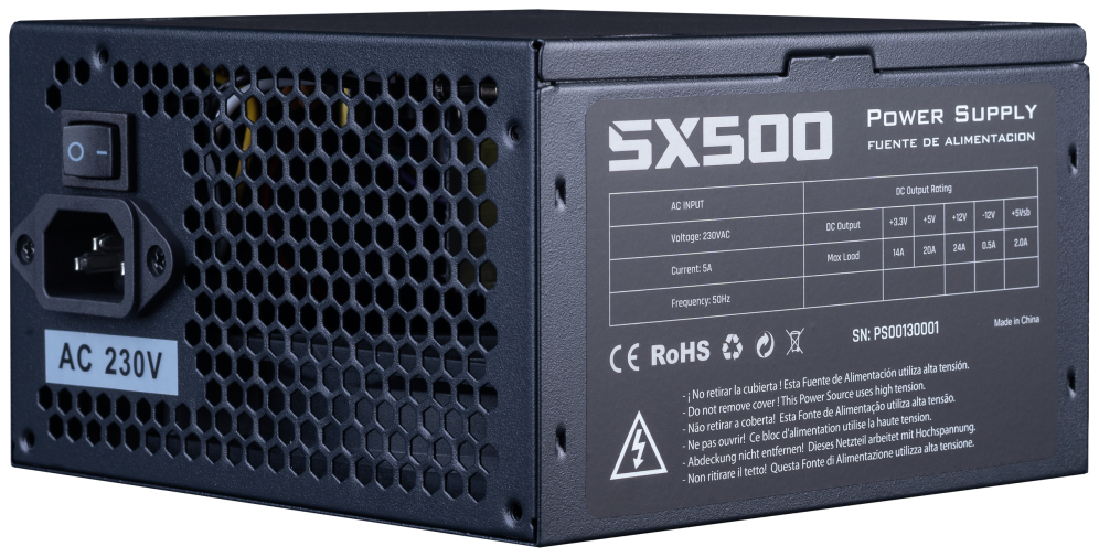 FUENTE ALIMENTACION HIDITEC PSU ATX PSX500W 500W (BULK) - detalle