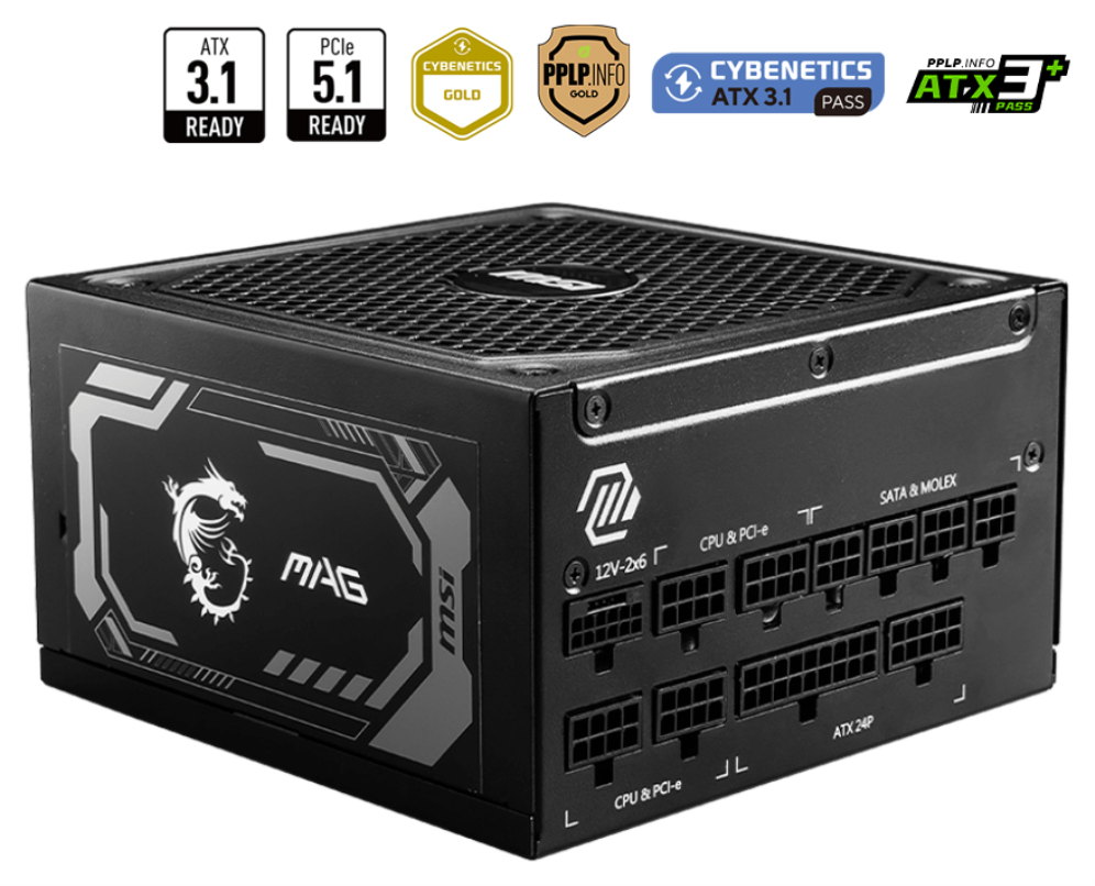 FUENTE ALIMENTACION MSI MEG A1250GL PCIE5 1250W 80 PLUS GOLD