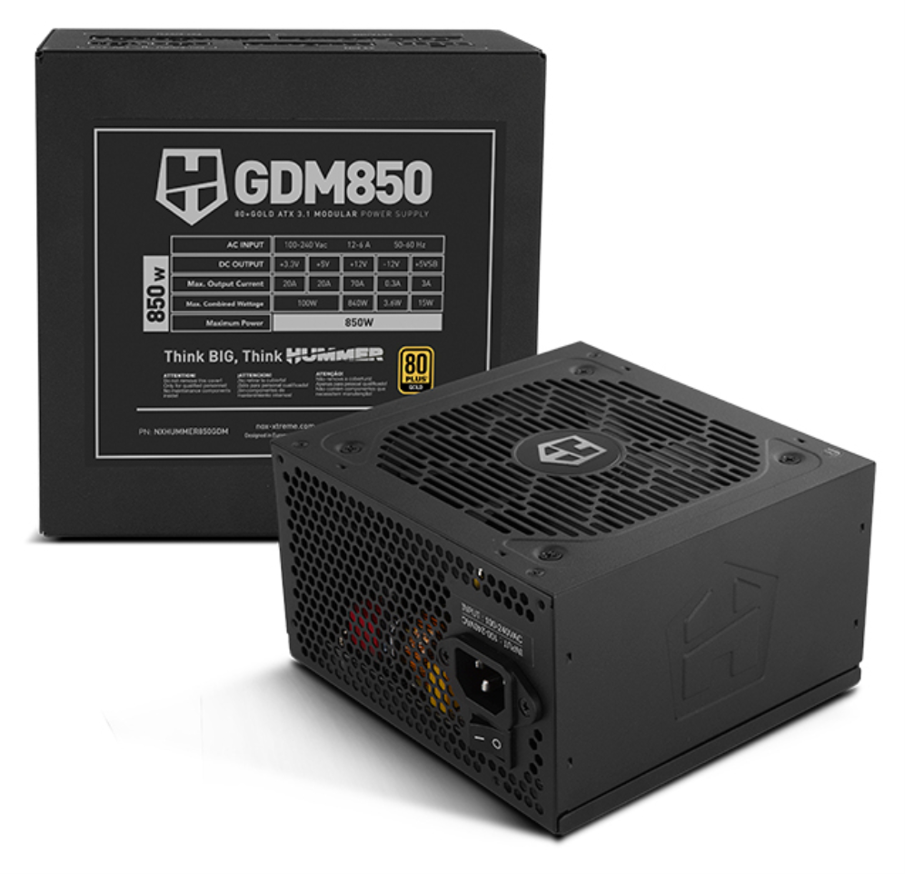 FUENTE ALIMENTACION NOX HUMMER GDM850W MODULAR ATX3.1 80+GOLD - detalle
