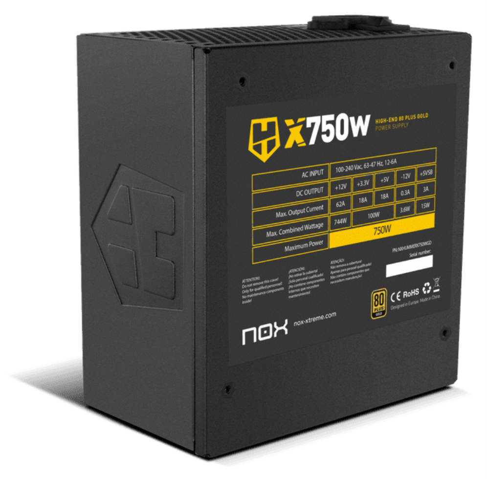 FUENTE ALIMENTACION NOX HUMMER X 750W MODULAR GOLD - detalle