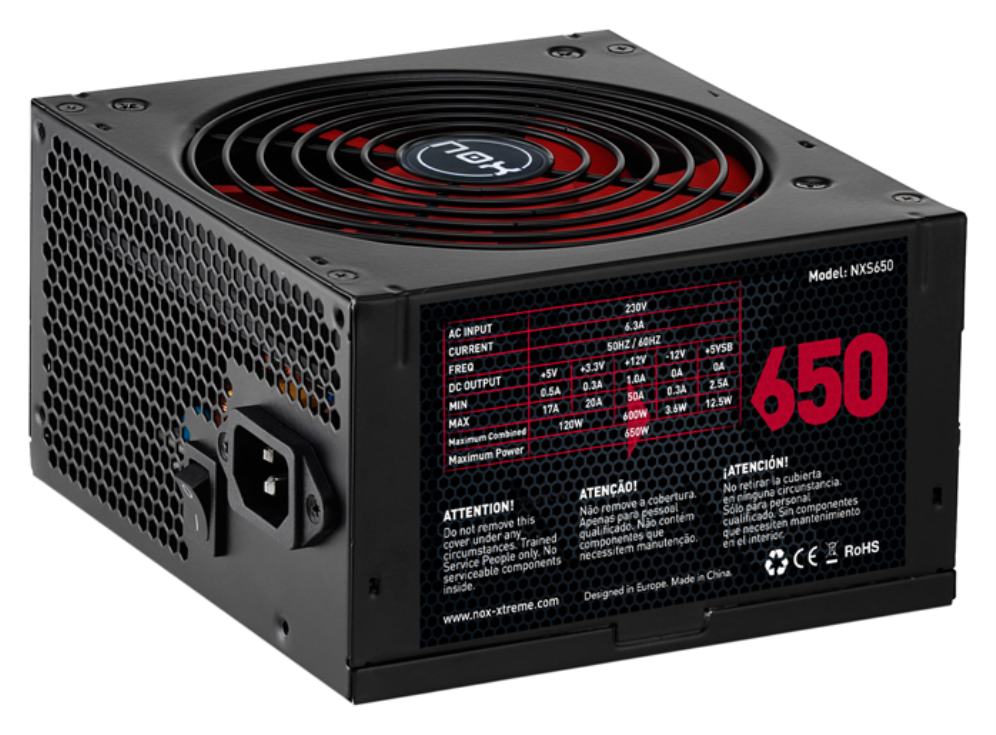 FUENTE ALIMENTACION NOX NX650 650W ATX NEGRO