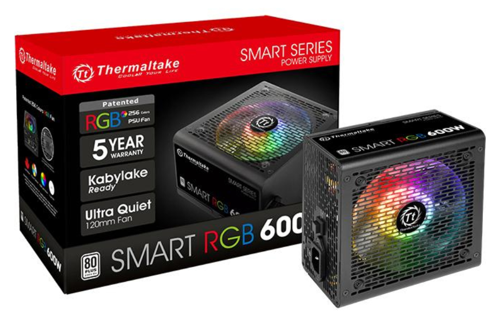 FUENTE ALIMENTACION THERMALTAKE SMART RGB 600W 80+ ATX NEGRO - detalle