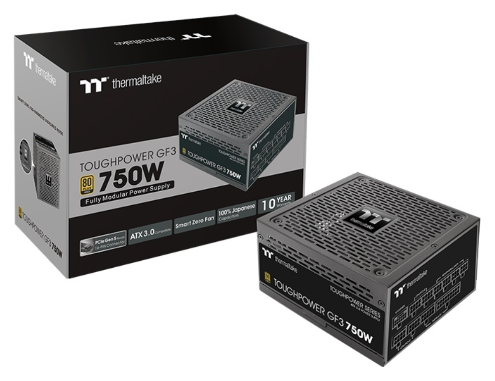 FUENTE ALIMENTACION THERMALTAKE TOUGH POWER GF3 750W 80+ GOLD ATX NEGRO - detalle