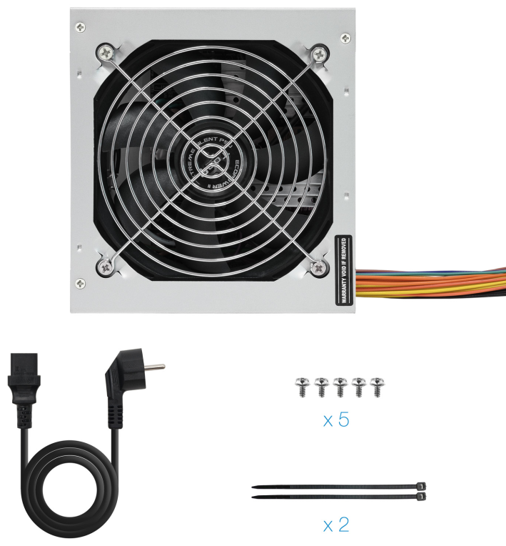 FUENTE ALIMENTACION TOOQ 500WCON CABLE ALIMENTACION - detalle