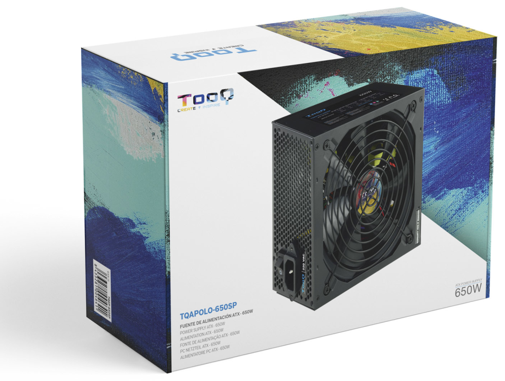 FUENTE ALIMENTACION TOOQ ATX 650W PFC ACTIVO NEGRO - detalle