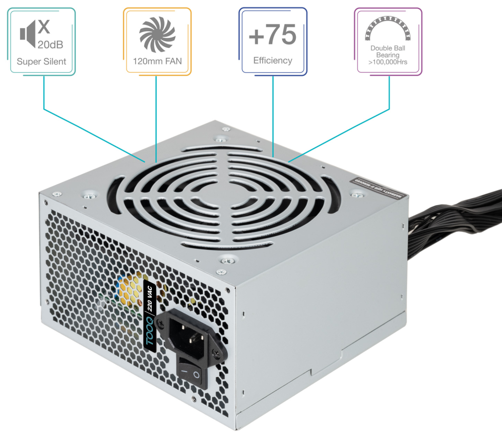 FUENTE ALIMENTACION TOOQ TQAPOLO-500SP 500W - detalle