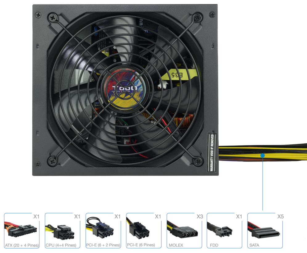 FUENTE ALIMENTACION TOOQ TQAPOLO-600SP 600W - detalle