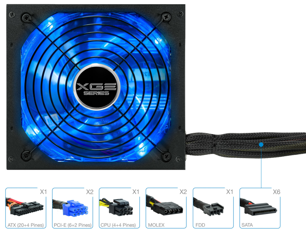 FUENTE ALIMENTACION TOOQ XGEII 700W 80+BRONZE LED - detalle