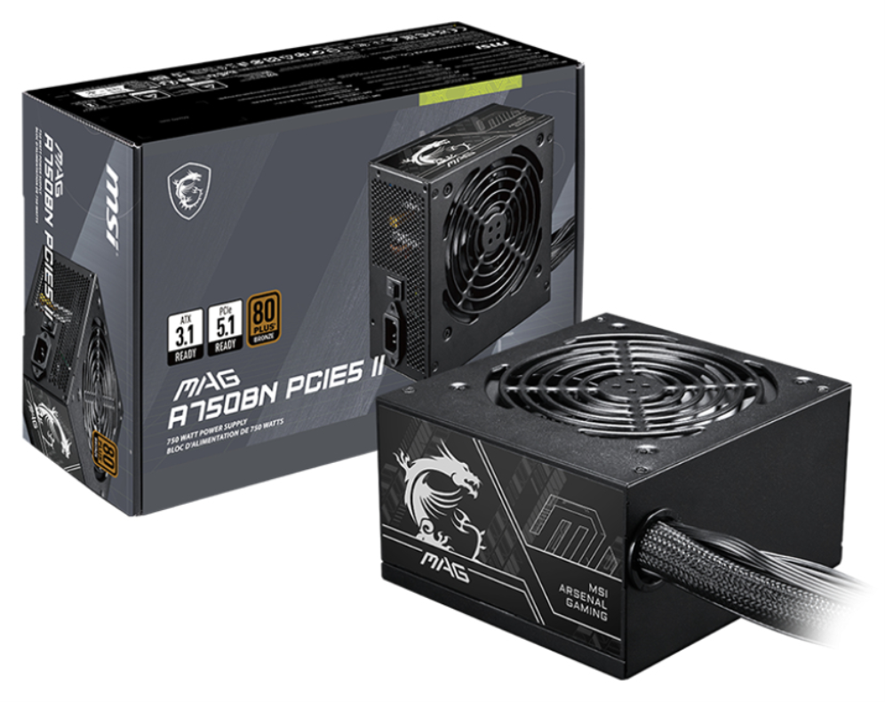FUENTE DE ALIMENTACION MSI MAG A750BN 750W 80+ Bronze PCIE5 II - detalle