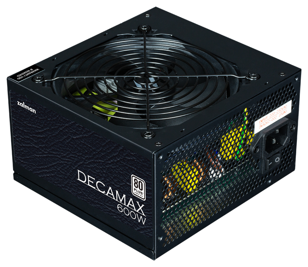 FUENTE DE ALIMENTACION ZALMAN DECAMAX 600W 80+ STANDARD ATX NEGRO - detalle