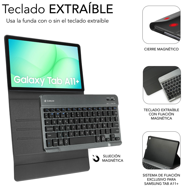 FUNDA CON TECLADO KEYTAB PRO BT SAMSUNG GALAXY TAB A9 +11" - detalle