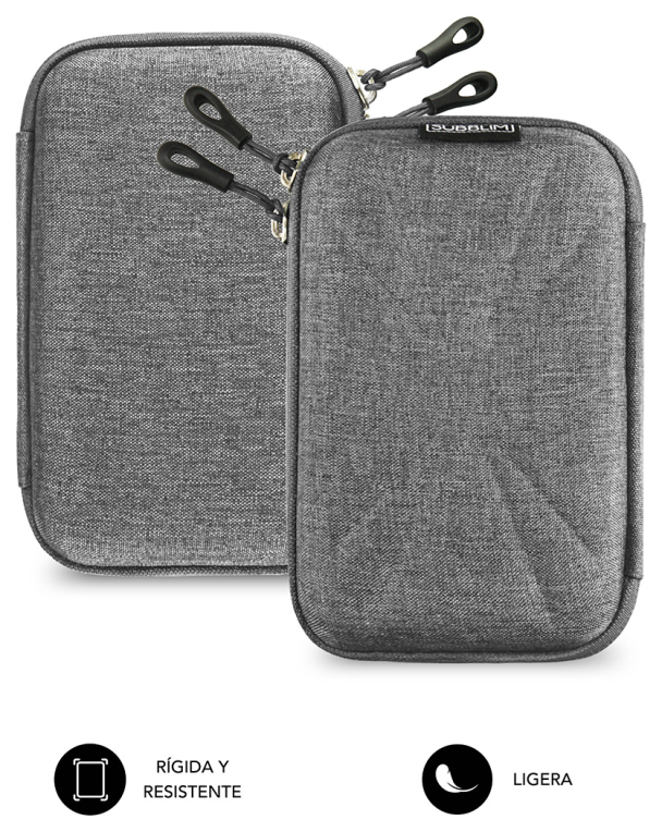 FUNDA DISCO DURO SUBBLIM SUB-HDD-HBC002 2,5" GREY - detalle