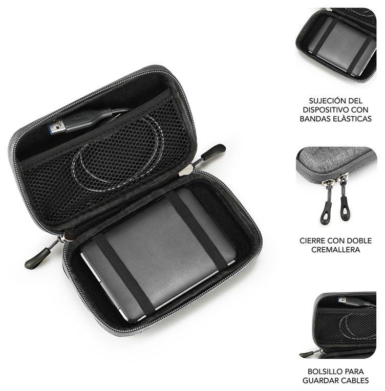 FUNDA DISCO DURO SUBBLIM SUB-HDD-HBC002 2,5" GREY - detalle