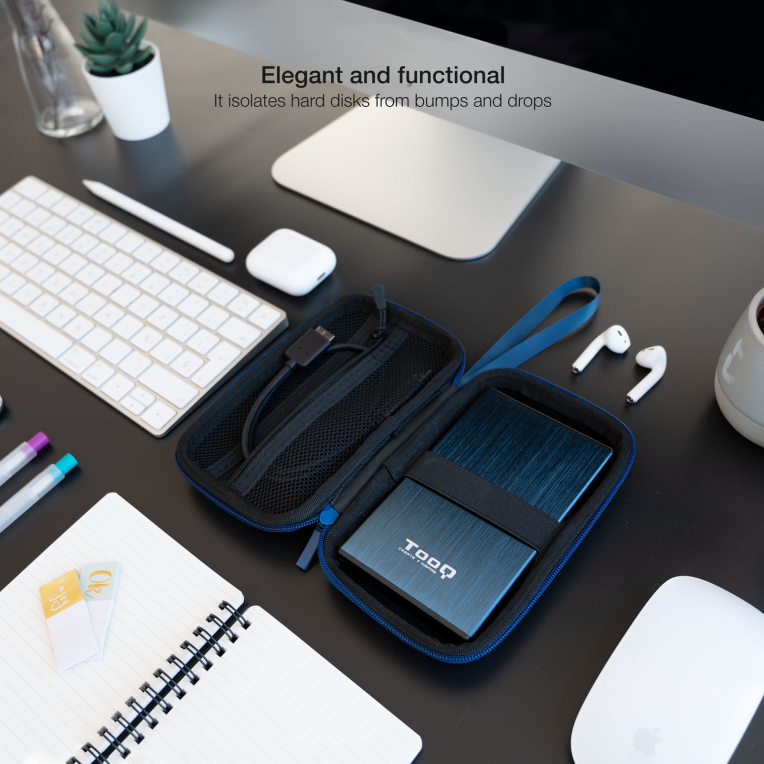 FUNDA DISCO DURO TOOQ TQBC-E2503PB 2.5" AZUL PACIFICO - detalle