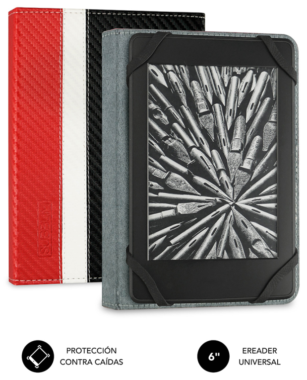 FUNDA EBOOK SUBBLIM CLEVER CASE 6" RED