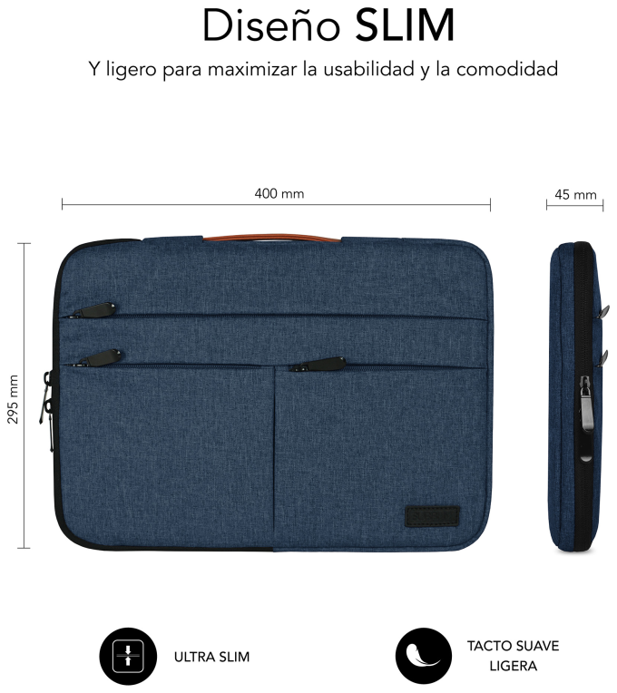 FUNDA PORTATIL SUBBLIM AIR PADDING 360 SLEEVE 15,6" BLUE - detalle
