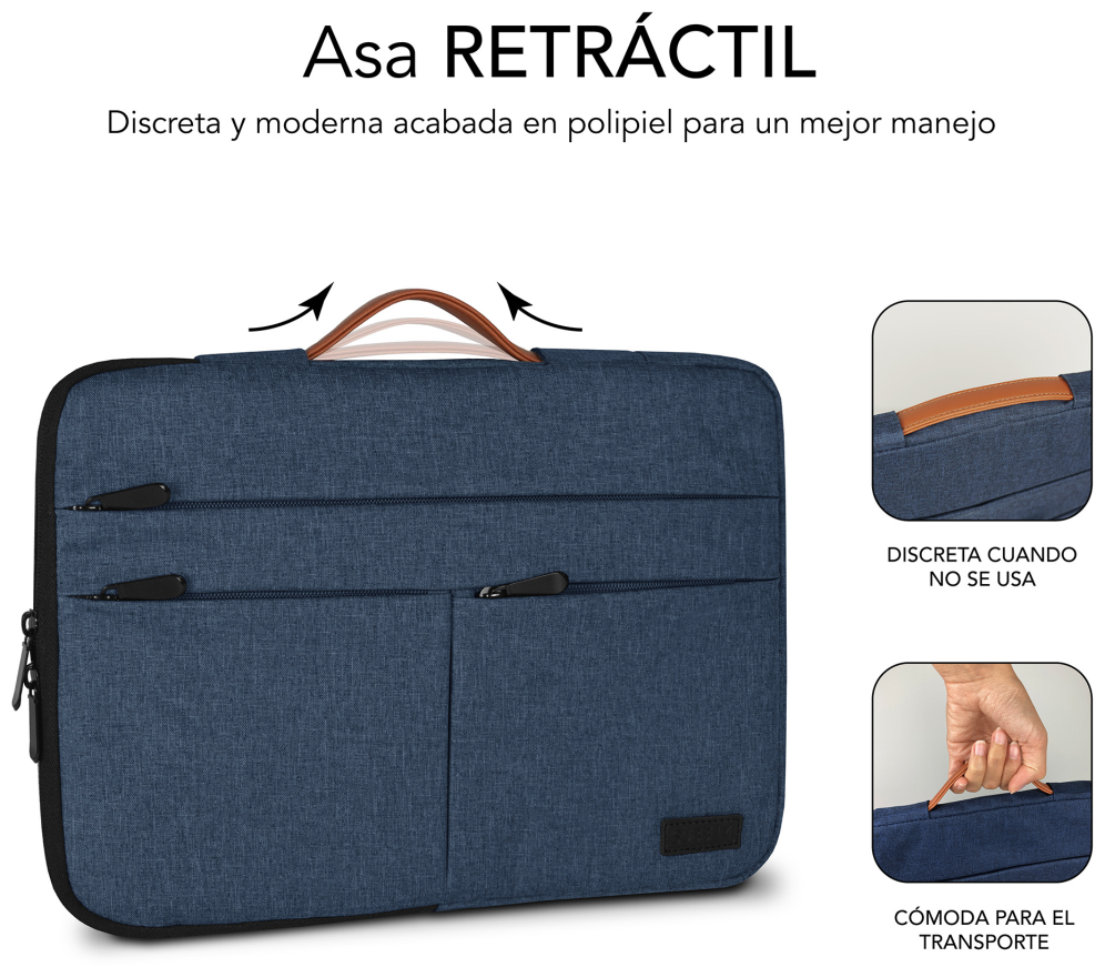 FUNDA PORTATIL SUBBLIM AIR PADDING 360 SLEEVE 15,6" BLUE - detalle
