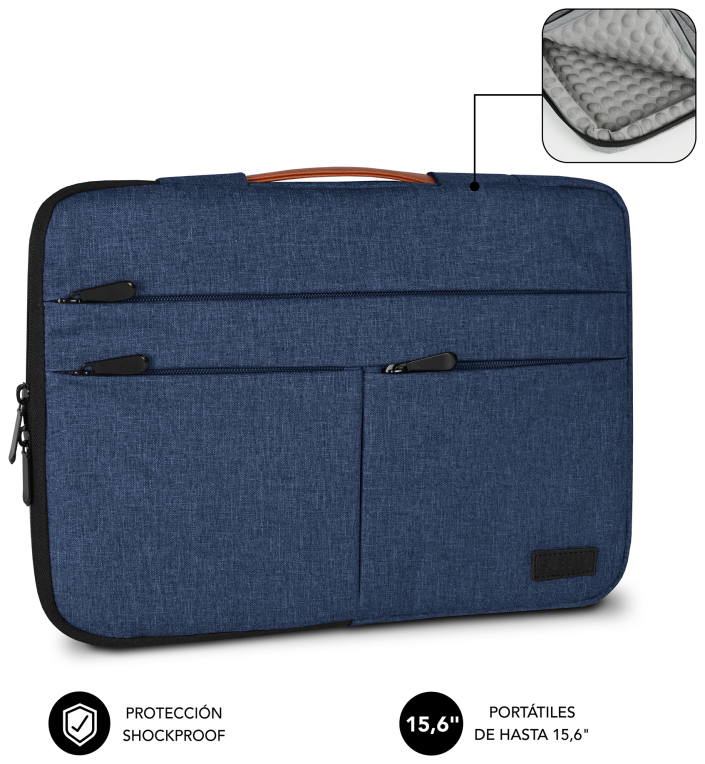 FUNDA PORTATIL SUBBLIM AIR PADDING 360 SLEEVE 15,6" BLUE - detalle