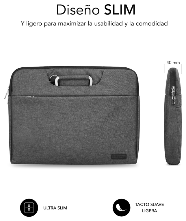 FUNDA PORTATIL SUBBLIM BUSINESS LAPTOP SLEEVE 15,6" GREY - detalle
