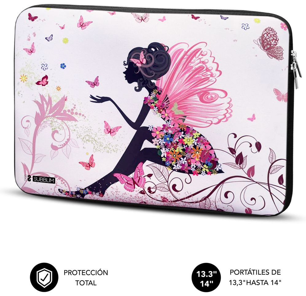 FUNDA PORTATIL SUBBLIM TRENDY SLEEVE NEO HADA 13,3-14" - detalle
