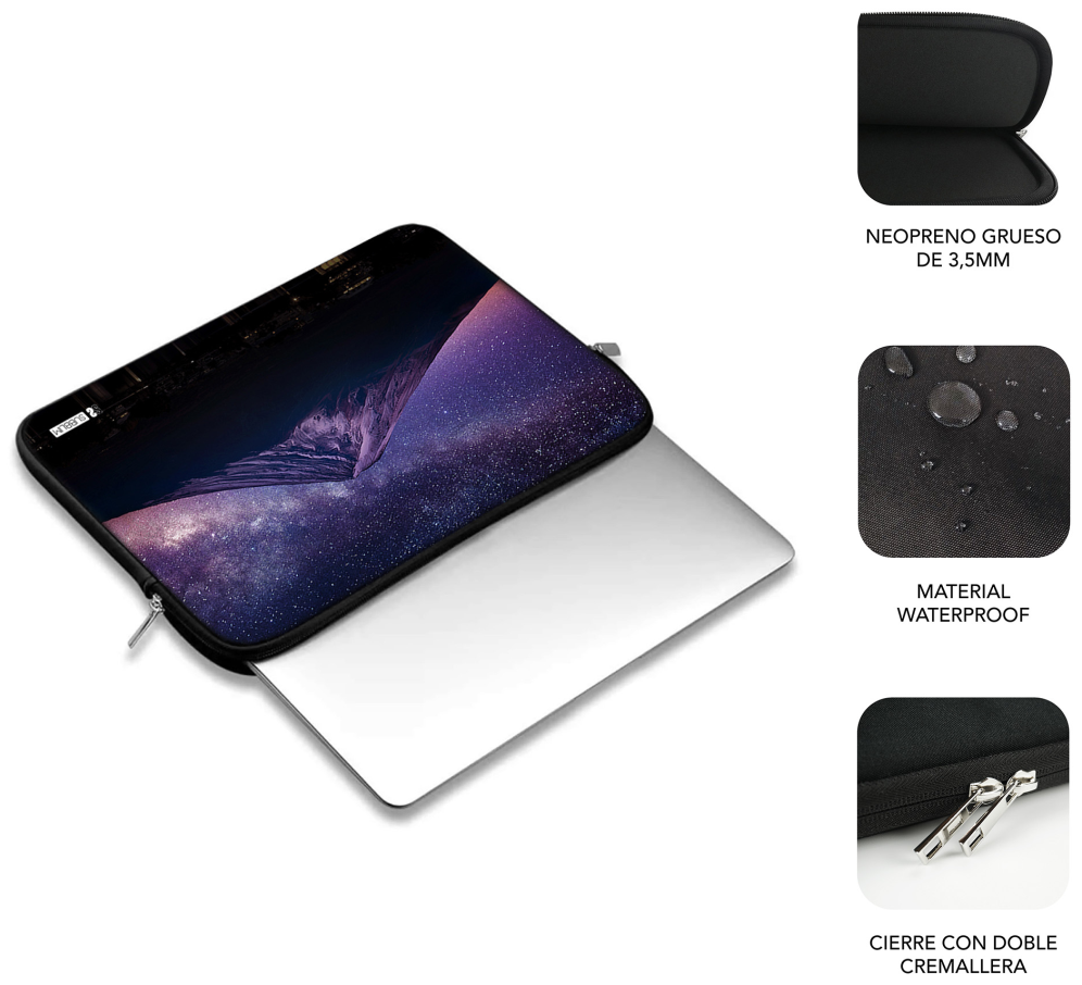 FUNDA PORTATIL SUBBLIM TRENDY SLEEVE NEO MOUNTAIN 15,6" - detalle
