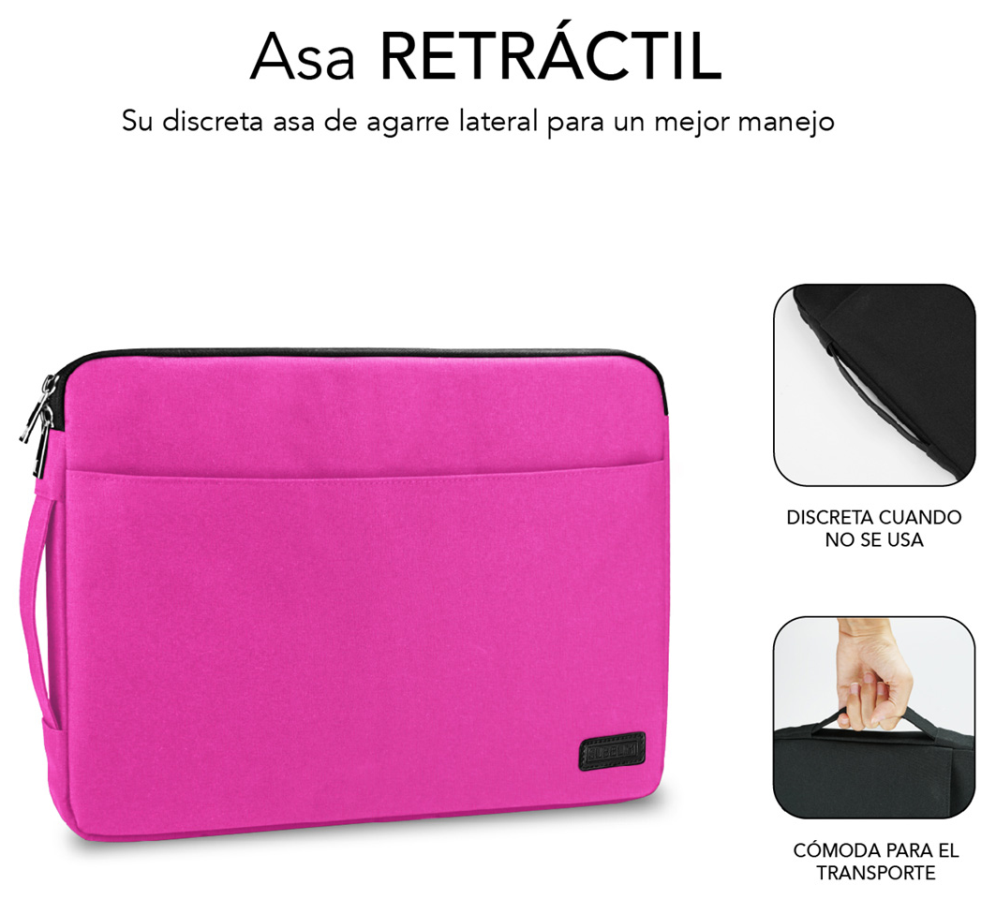 FUNDA PORTATIL SUBBLIM URBAN LAPTOP SLEEVE 13,3-14" PINK - detalle