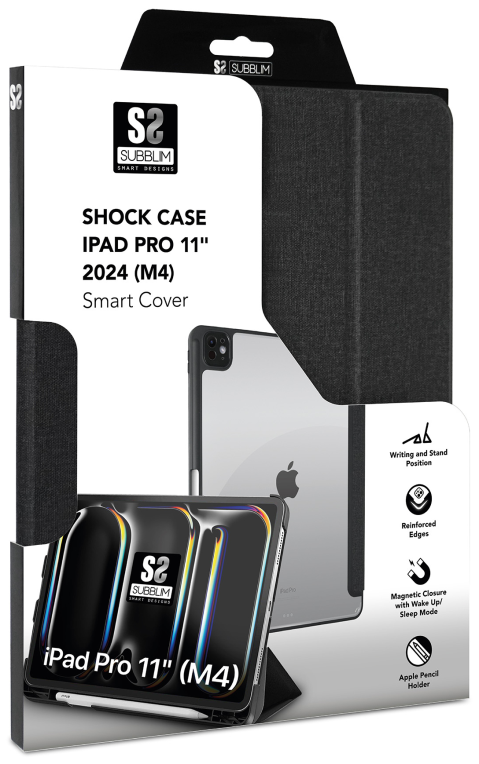 FUNDA TABLET SUBBLIM CLEAR SHOCK CASE IPAD PRO 11 2024 - detalle