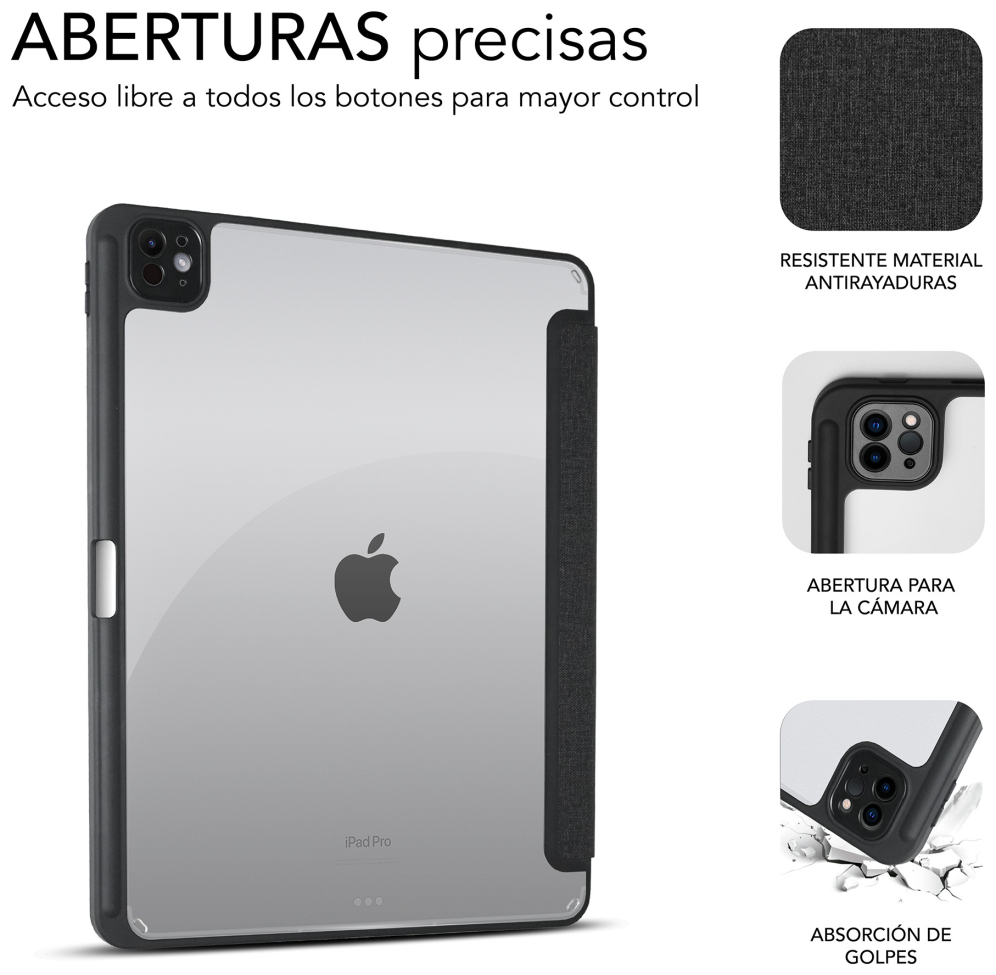 FUNDA TABLET SUBBLIM CLEAR SHOCK CASE IPAD PRO 12,9 2024 - detalle