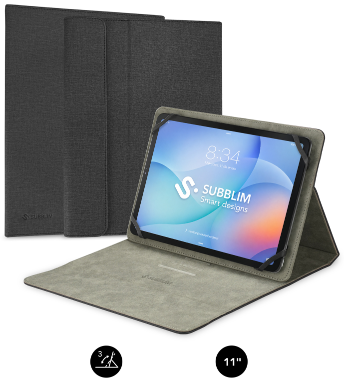 FUNDA TABLET SUBBLIM CLEVER STAND TABLET CASE 10,1" BLACK - detalle