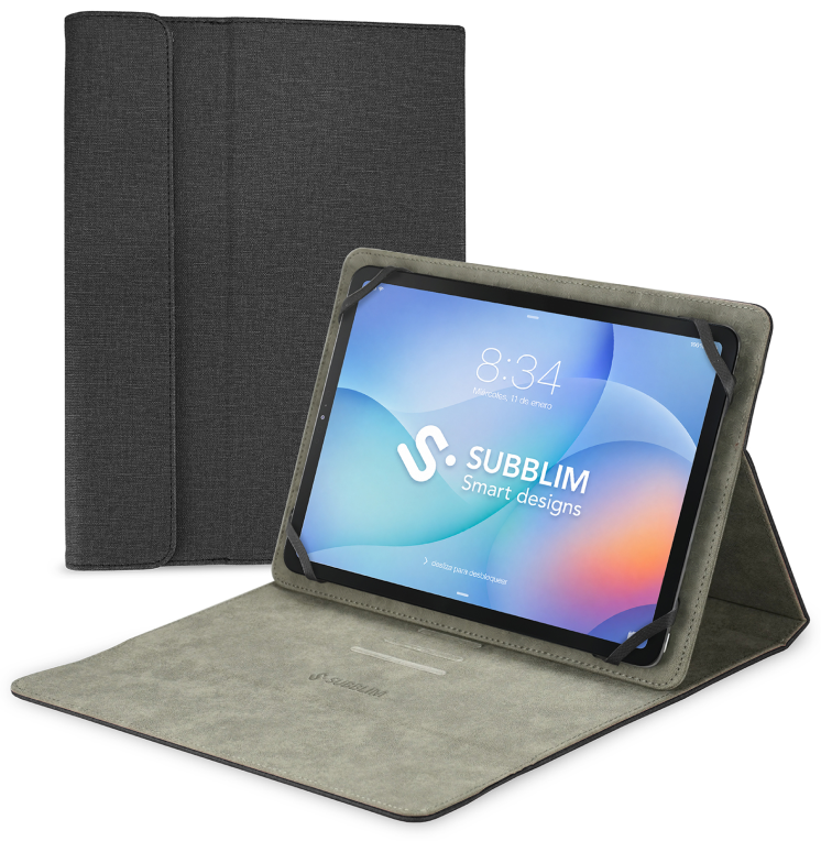 FUNDA TABLET SUBBLIM CLEVER STAND TABLET CASE 10,1" BLACK - detalle