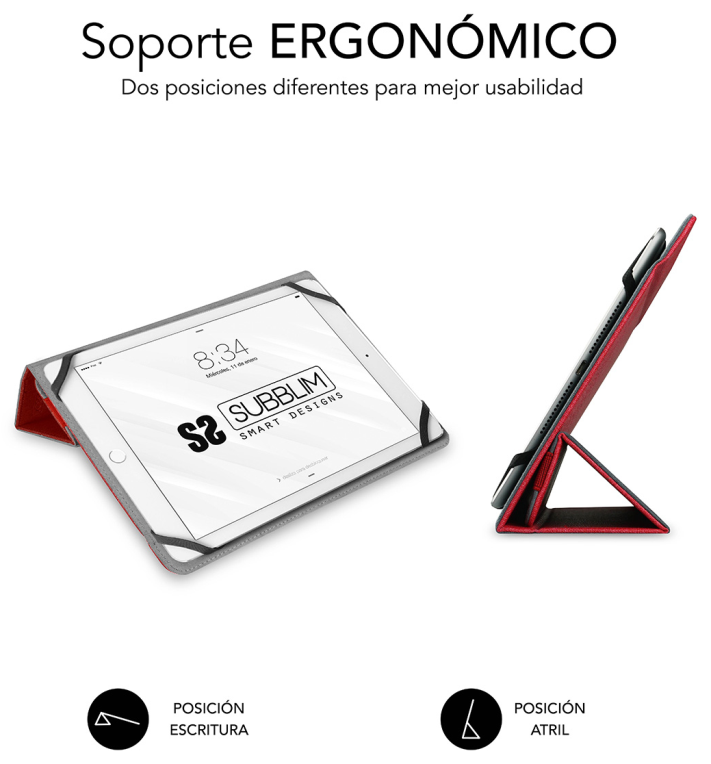 FUNDA TABLET SUBBLIM FREECAM CASE 10,1" RED - detalle