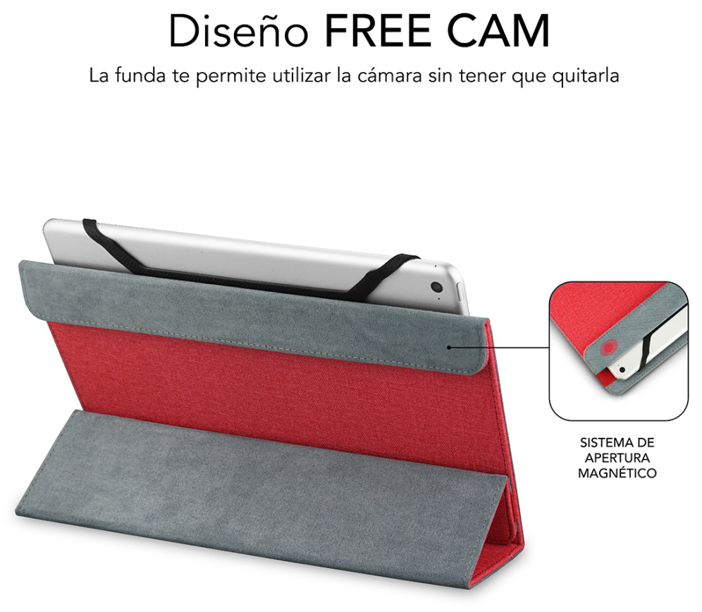 FUNDA TABLET SUBBLIM FREECAM CASE 10,1" RED - detalle