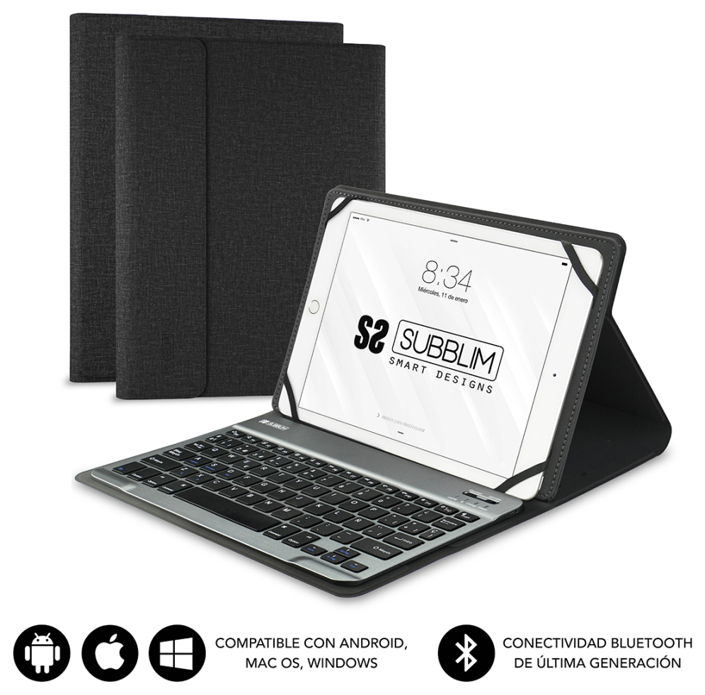 FUNDA TABLET SUBBLIM KEYTAB PRO BLUETOOTH 10,1" BLACK