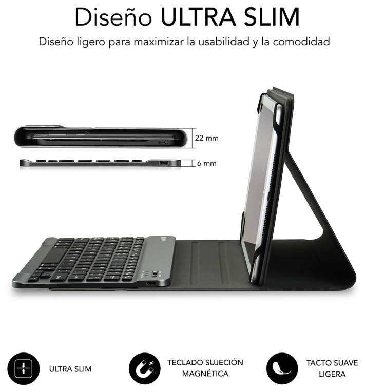FUNDA TABLET SUBBLIM KEYTAB PRO BLUETOOTH 10,1" RED - detalle