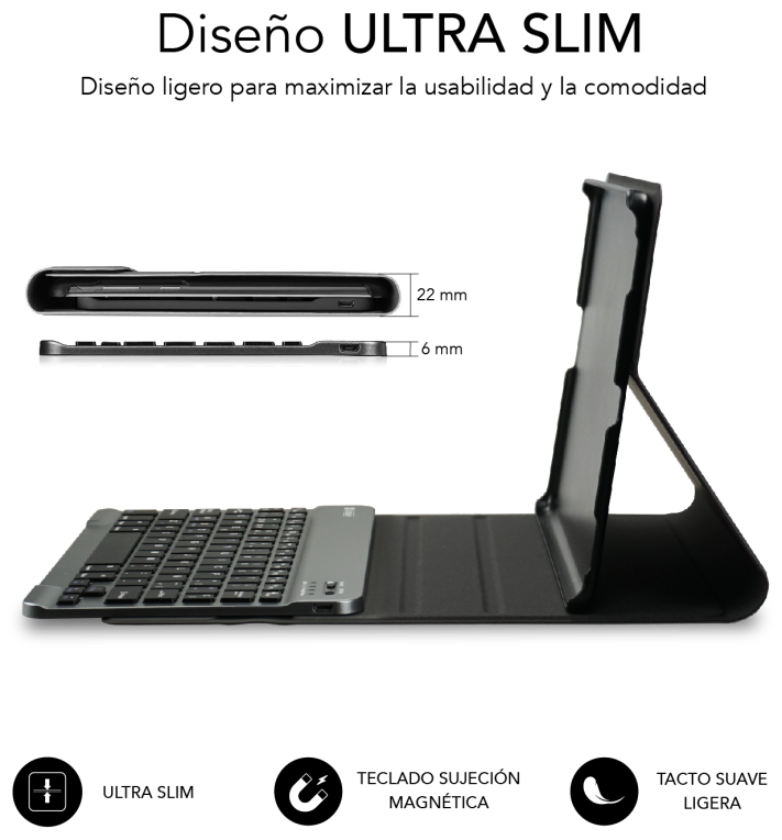 FUNDA TABLET SUBBLIM KEYTAB PRO BT SAMSUNG GT A8 10.5" X200/205 - detalle
