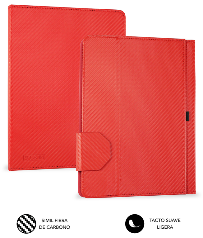 FUNDA TABLET SUBBLIM KEYTAB PRO USB 10,1" RED - detalle