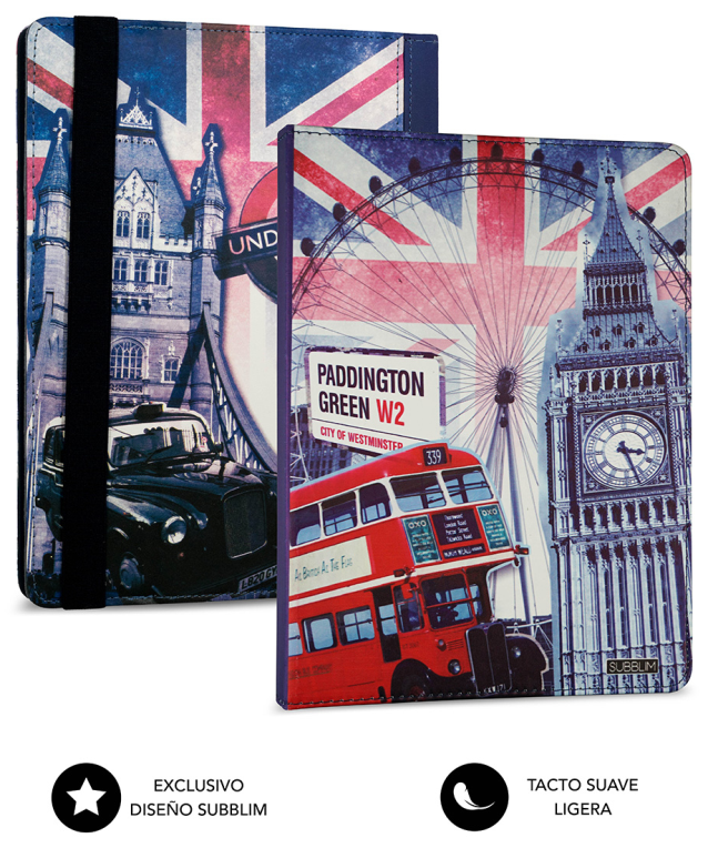 FUNDA TABLET SUBBLIM KEYTAB USB 10,1" ENGLAND - detalle