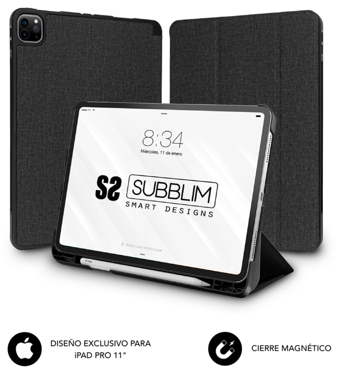 FUNDA TABLET SUBBLIM SHOCK CASE IPAD PRO 11" 2021/20/18 BLACK