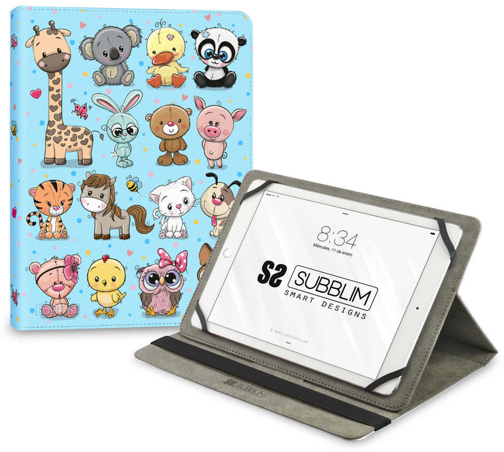 FUNDA TABLET SUBBLIM TRENDY CASE ANIMALS 11"