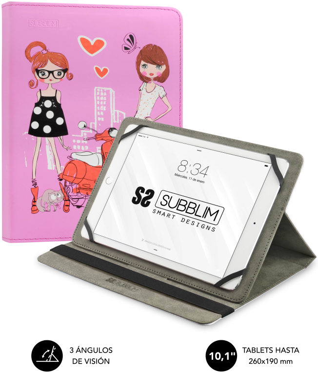 FUNDA TABLET SUBBLIM TRENDY CASE FASHION GIRLS 10.1"