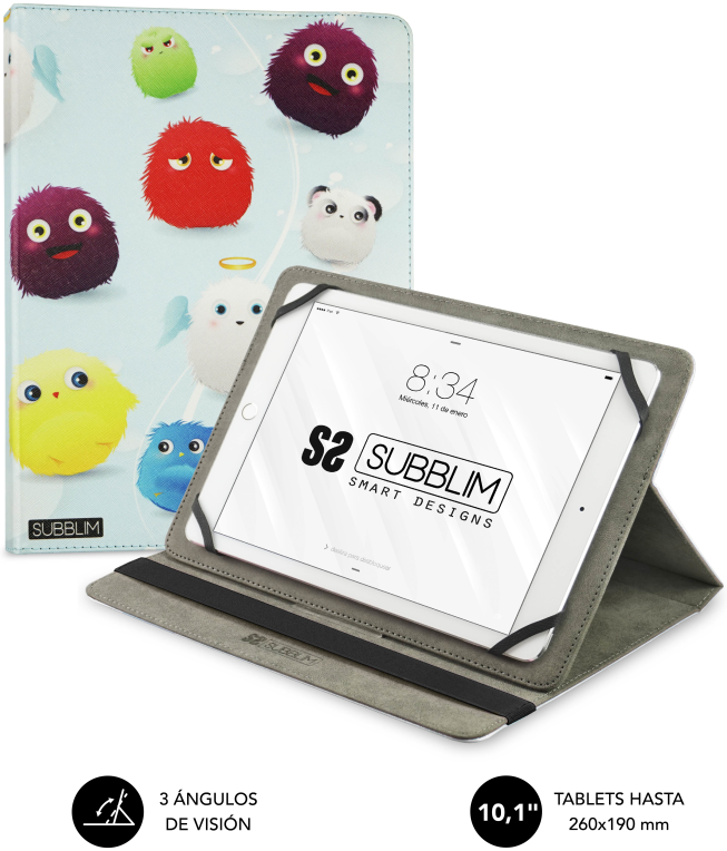 SUBBLIM Funda Tablet Universal TRENDY CASE FURRY 10.1"